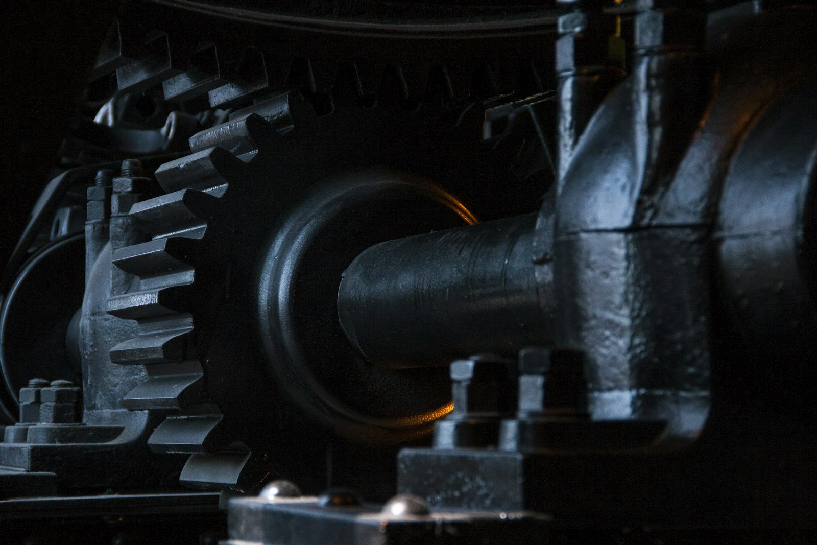 Close-up of industrial gears