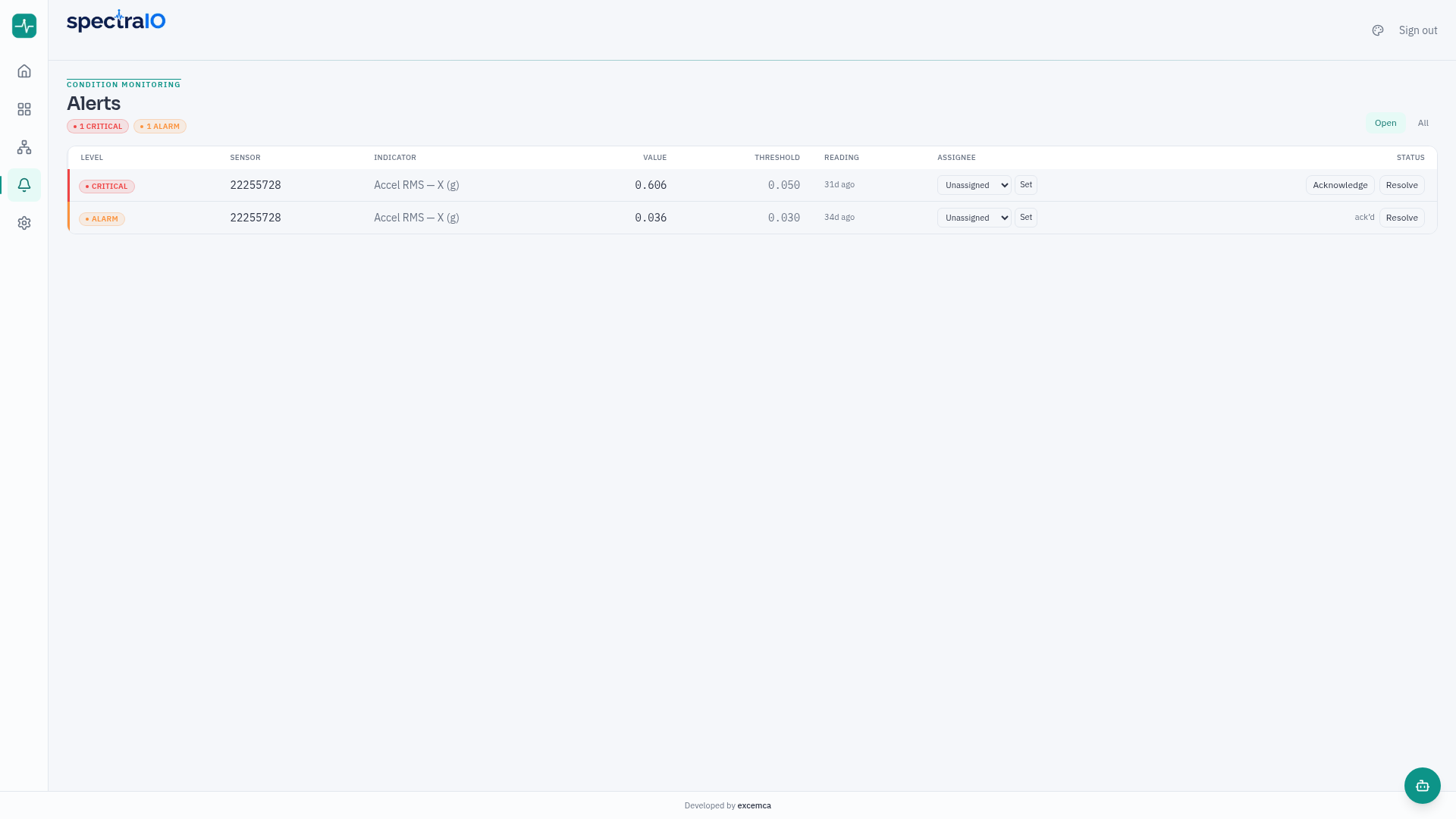 App screenshot — alerts